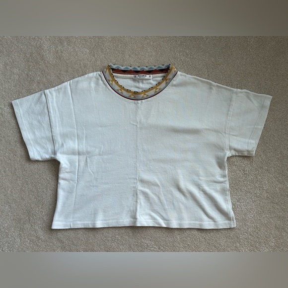 Pull & Bear - Crop Tee with Embroidered Hem - Picture 1 of 3